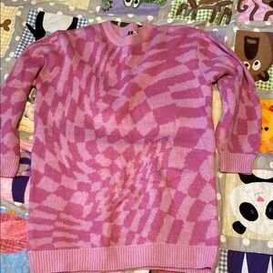 Pink and Cream Patterned Sweater
